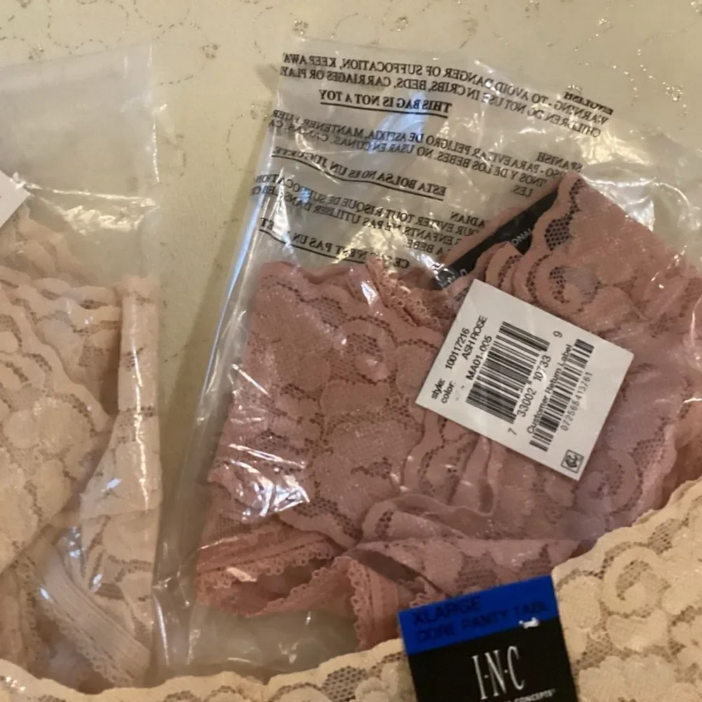 NWT. INC Intern’l Concepts, a Macy’s Brand Set of 3 Lacy Thong Panties Size XL